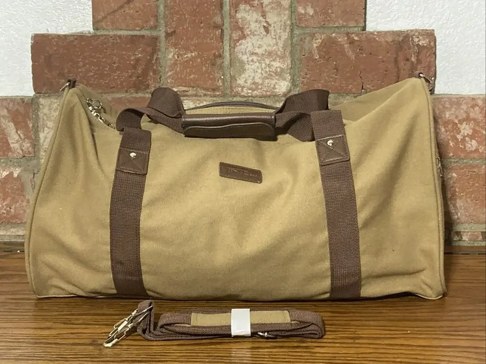 Belle Russu Brown Duffle Bag with Shoulder Strap 21x11